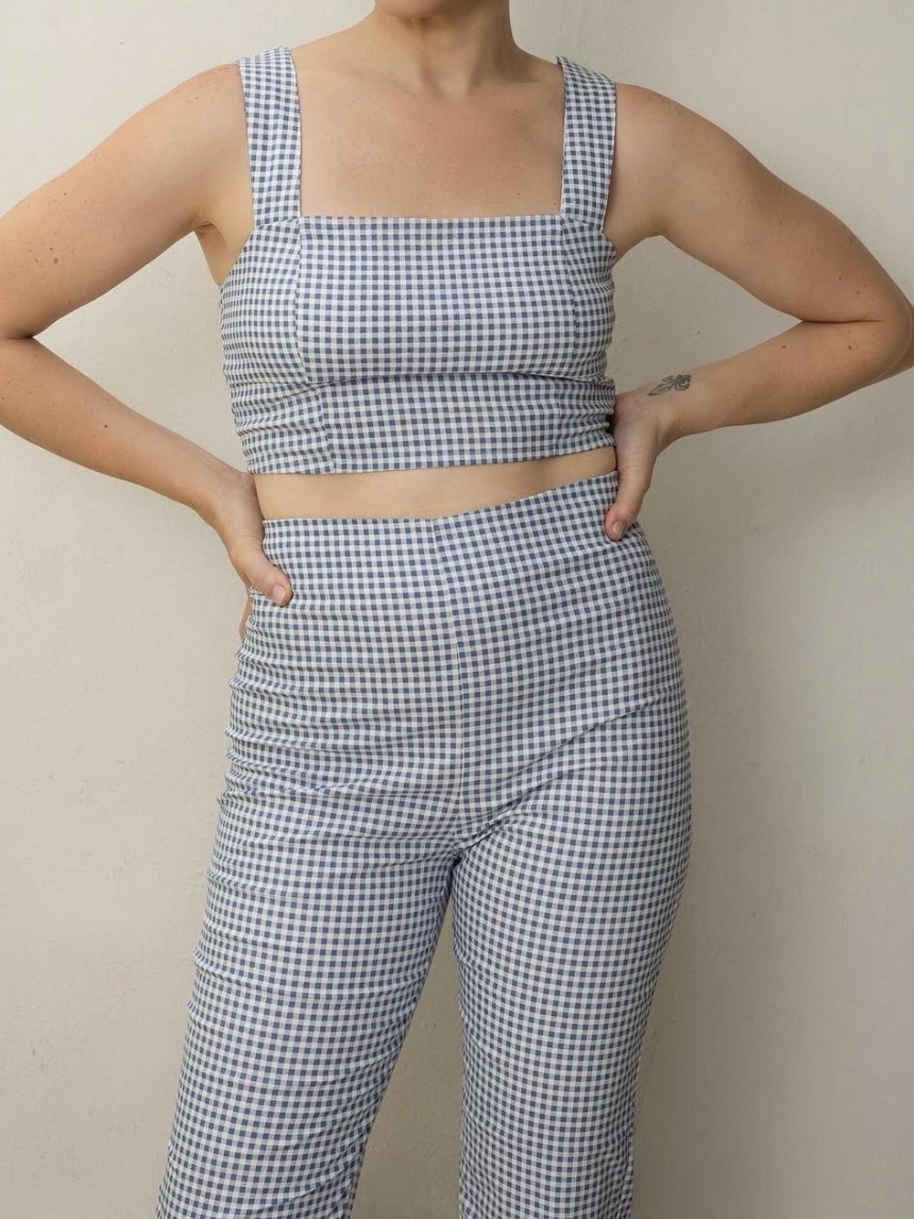 Lulus Blue Gingham Matching Set XS
